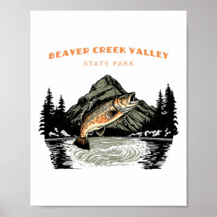 Affiche Parc d'État de Beaver Creek Valley Rétro Vintage P