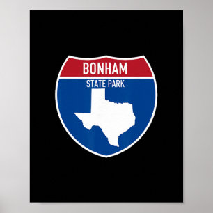 Affiche Parc d'État de Bonham Texas Tx Route Vacances Souv