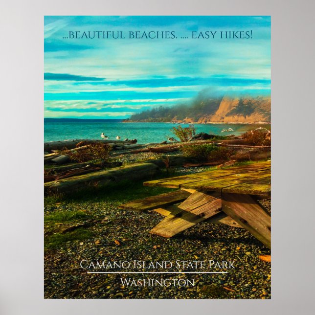 Affiche Parc d'état de Camano Island Texte modifiable et p (Devant)
