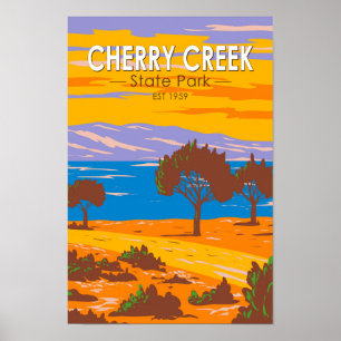 Affiche Parc d'état de Cherry Creek Colorado Vintage