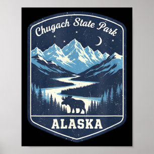 Affiche Parc d'état de Chugach en Alaska rivière du mont M