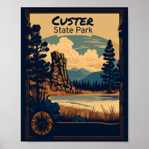 Affiche Parc d'état de Custer Vintage
