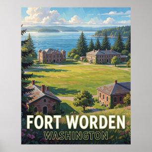 Affiche Parc d'État de Fort Worden — Washington