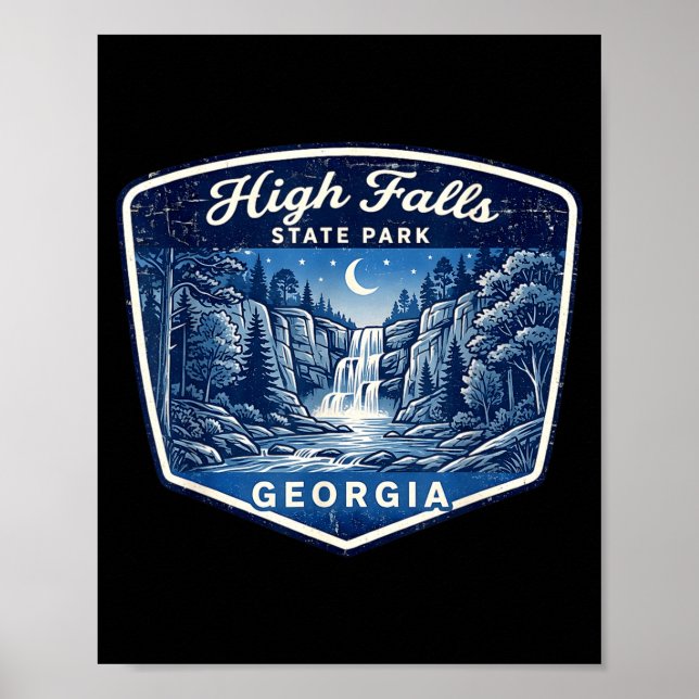 Affiche Parc d'État de High Falls cascade nature randonnée (Devant)