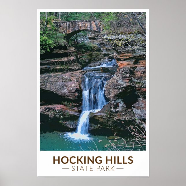 Affiche Parc d'État de Hocking Hills Ohio Art (Devant)