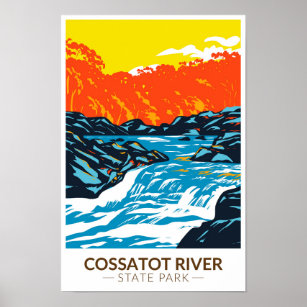 Affiche Parc d'état de la rivière Cossatot Arkansas Vintag