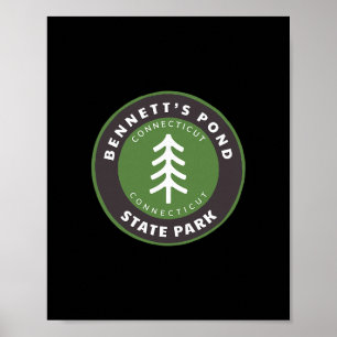 Affiche Parc d'État de l'étang Bennett Connecticut Ct Arbr