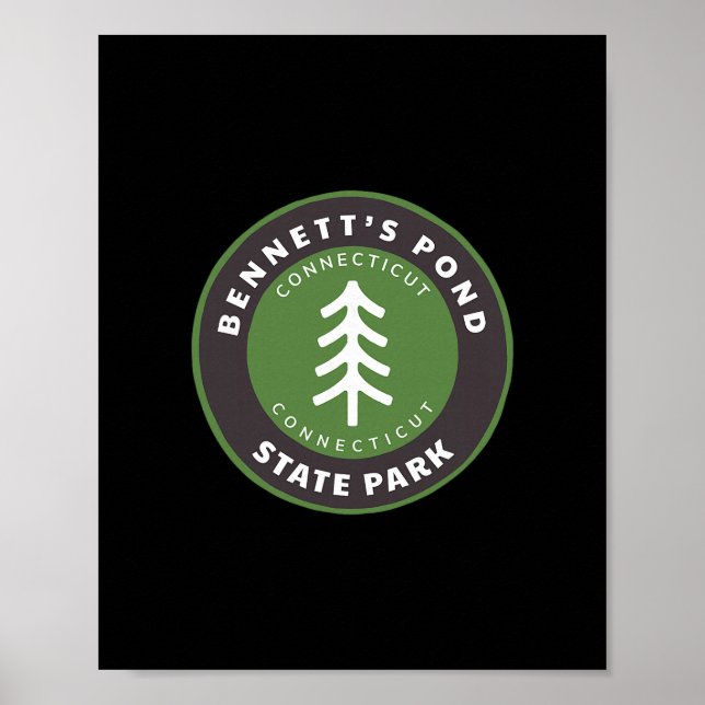 Affiche Parc d'État de l'étang Bennett Connecticut Ct Arbr (Devant)
