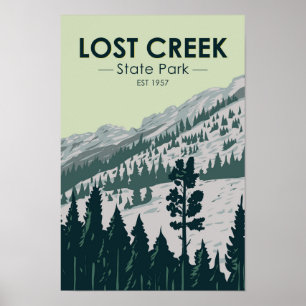Affiche Parc d'état de Lost Creek Montana Vintage