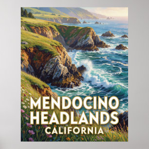 Affiche Parc d'État de Mendocino Headlands — Californie