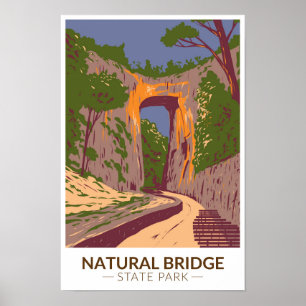 Affiche Parc d'État de Natural Bridge Virginie Vintage