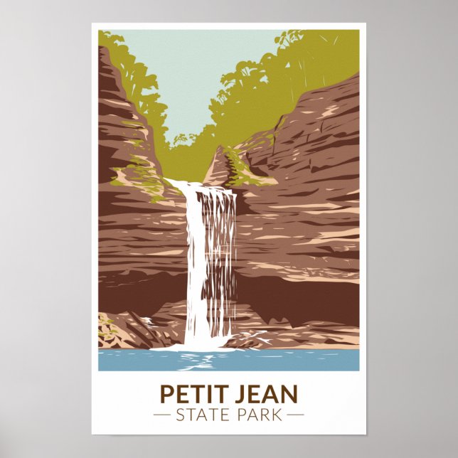 Affiche Parc d'État de Petit Jean Arkansas Vintage  (Devant)