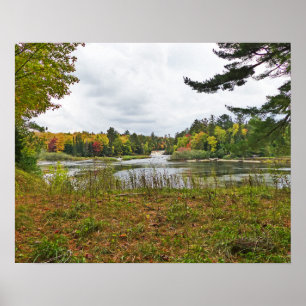 AFFICHE PARC D'ÉTAT DE TAHQUAMENON FALLS, MICHIGAN, EN AUT