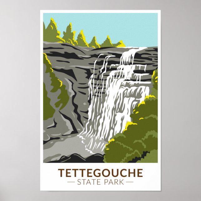 Affiche Parc d'état de Tettegouche Minnesota Vintage (Devant)