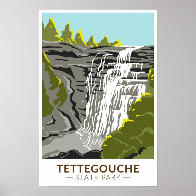 Affiche Parc d'État de Tettegouche Minnesota Vintage (Devant)