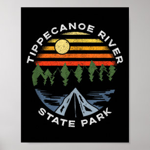 Affiche Parc d'État de Tippecanoe River Camping en forêt d