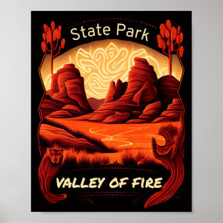 Affiche Parc d'état de Valley of Fire Vintage