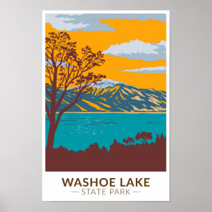Affiche Parc d'état de Washoe Lake Nevada Vintage