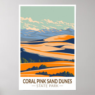 Affiche Parc d'État des Dunes de Sable Rose Corail Utah Vi