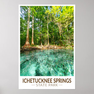 Affiche Parc d'État des sources de Ichetucknee Floride aqu
