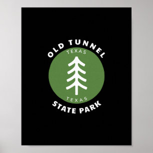 Affiche Parc d'État d'Old Tunnel Texas Tx Arbre Vacances S