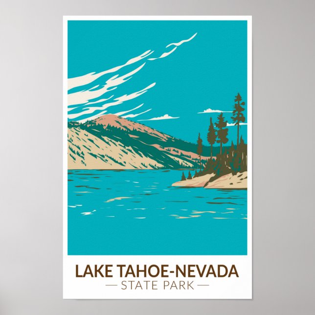 Affiche Parc d'état du lac Tahoe Nevada Nevada Vintage (Devant)
