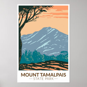 Affiche Parc d'état du Mont Tamalpais Californie Vintage