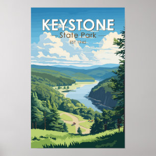 Affiche Parc d'État Keystone Pennsylvanie Voyage Vintage