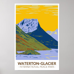 Affiche Parc international de la paix Waterton-Glacier Vin