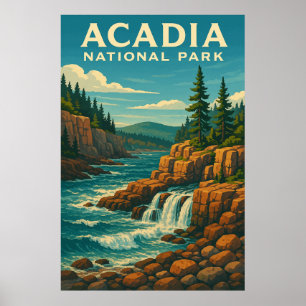 Affiche Parc national Acadia, Vintage