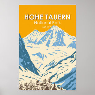 Affiche Parc national alpin Hohe Tauern Autriche Vintage