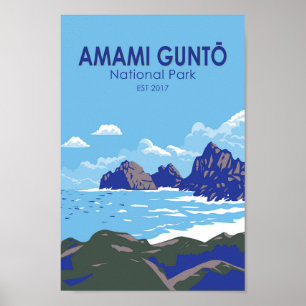 Affiche Parc national Amami Gunto Japon Voyage Art Vintage