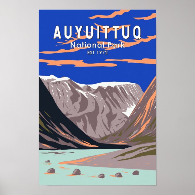 Affiche Parc national Auyuittuq Canada Tourisme et art Vin (Devant)