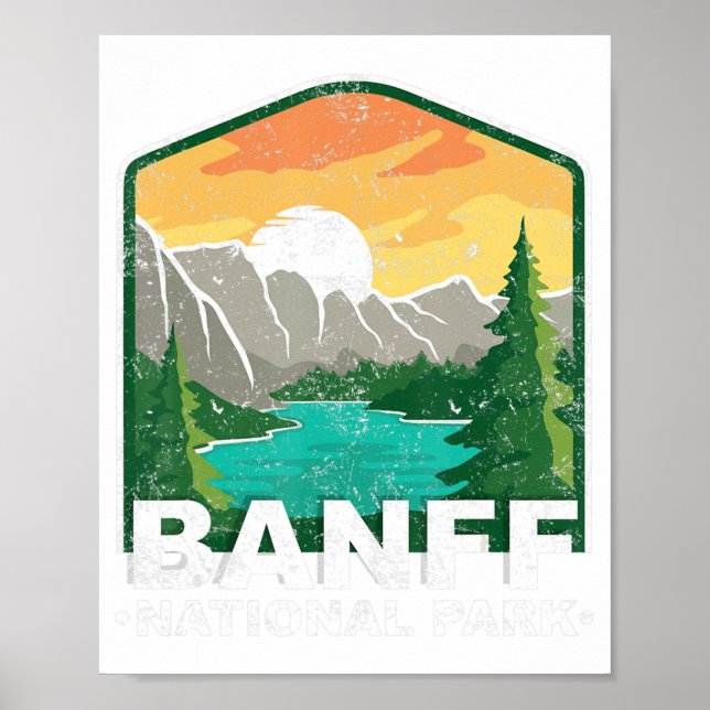 Affiche Parc national Banff Lac Louise Canada Vintage (Devant)