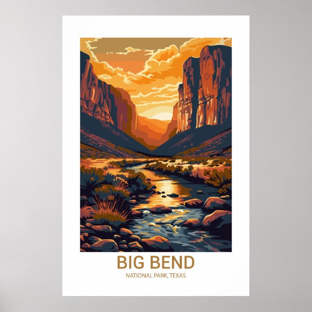Affiche Parc national Big Bend Texas USA National Parks (Devant)