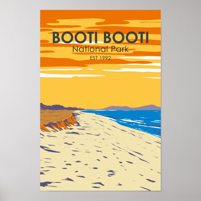 Affiche Parc national Booti Booti Australie Vintage (Devant)