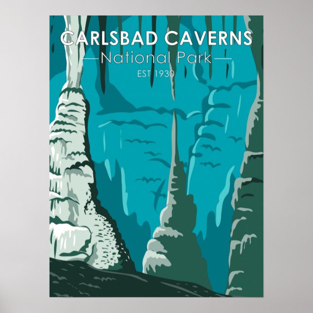 Affiche Parc national Carlsbad Caverns Vintage (Devant)