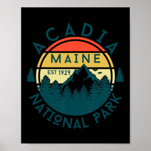 Affiche Parc national d'Acadia Maine Montagnes Nature Rand