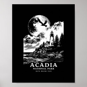 Affiche Parc national d'Acadia Maine Souvenir de vacances