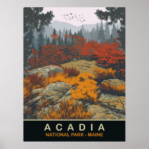 Affiche Parc national d'Acadia, Maine, Voyage