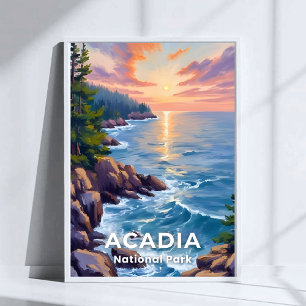 Affiche Parc national d'Acadia Peinture de voyage dans l