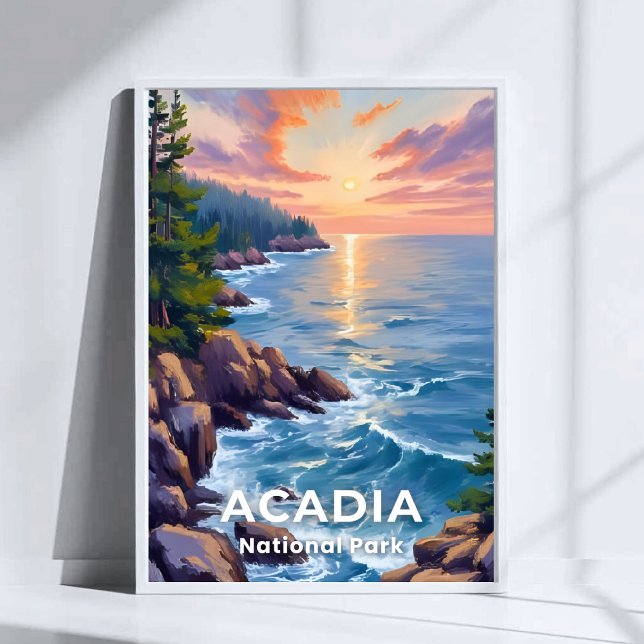 Affiche Parc national d'Acadia | Peinture de voyage dans l (Créateur téléchargé)