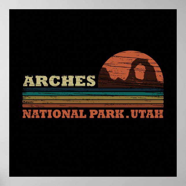 Affiche Parc national de Arches vintage Moab Utah (Devant)