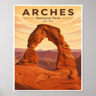 Affiche Parc national de Arches Voyage Vintage