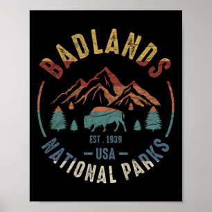 Affiche Parc national de Badlands Dakota du Sud The Mount