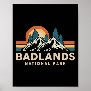 Affiche Parc national de Badlands Souvenir Randonnée Campi