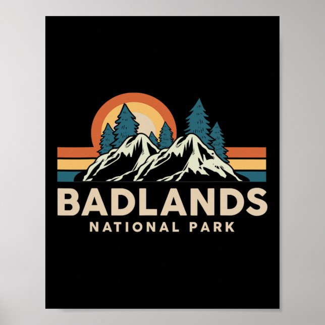 Affiche Parc national de Badlands Souvenir Randonnée Campi (Devant)