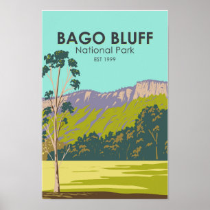 Affiche Parc national de Bago Bluff en Australie Vintage