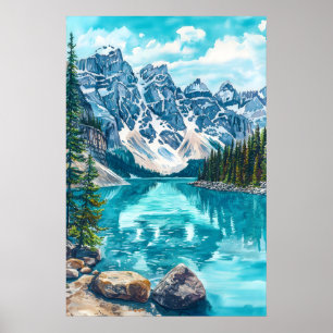 Affiche Parc national de Banff aquarelle 2