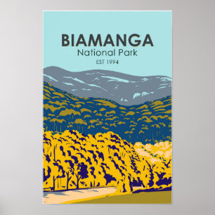 Affiche Parc national de Biamanga Australie Vintage